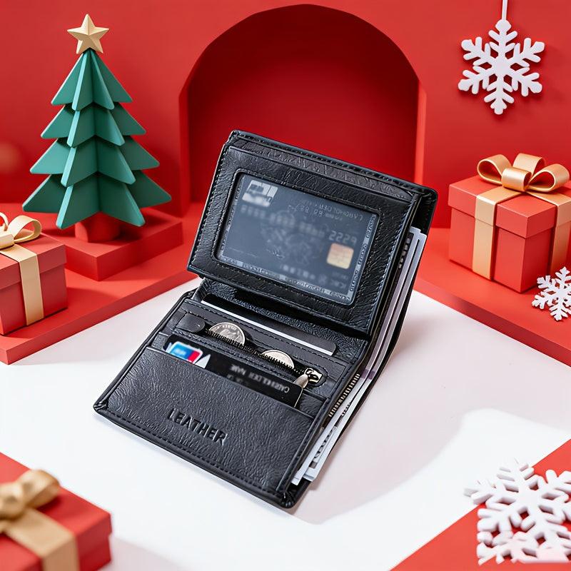 [Genuine Leather Card Holder] Genuine Leather Vintage Thin Vertical Short ID Credit Card Holder Wallet | 1pc for Men & Women, Solid Color, Lining, Non-Braided - Ideal for Thanksgiving, Father's Day, Christmas, Valentine's Day - Buy online at  Vibe In Cart.