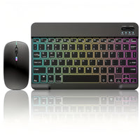 Set of 2 Ultra-Slim Wireless Backlit RGB Keyboard And Mouse, Featuring Dual Mode Connection with BT3.0 And 2.4G, Compatible with Multiple Systems, Ideal for Smartphones, Tablets, And Laptops, a Stylish Gift Option. - Buy online at  Vibe In Cart.