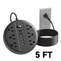 1pc 12-in-1 Multi-functional Power Socket With Surge Protector, 6 AC Outlets, 4 USB Outlets And 2 Type-c Ports. Wall-mountable Power Extension. Portable And Compact Design. Suitable For Home, Office And School. In White And B - Buy online at  Vibe In Cart.