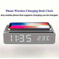 Wireless Charger with LED Alarm Clock and Thermometer Three-in-One Stylish Control Design Suitable for Home or Office Use - Buy online at  Vibe In Cart.