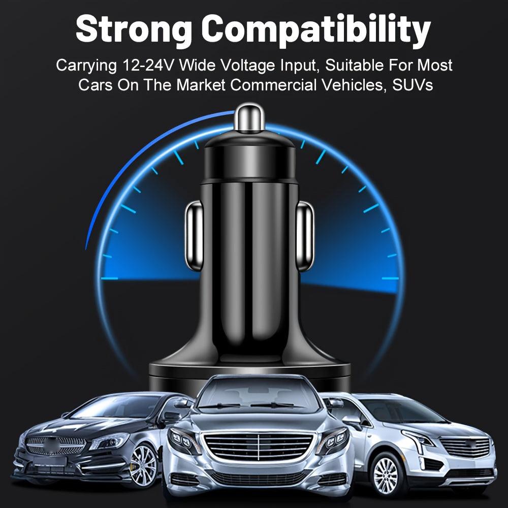 New Multi-Port Fast Charging Car Charger, Auto Charger, Quick Charge, 2PD with 4 USB Ports, Digital Display, Car Fast Charger, 6-in-1 Phone Charger Head, Car Phone Adapter Auto Accessory - Buy online at  Vibe In Cart.