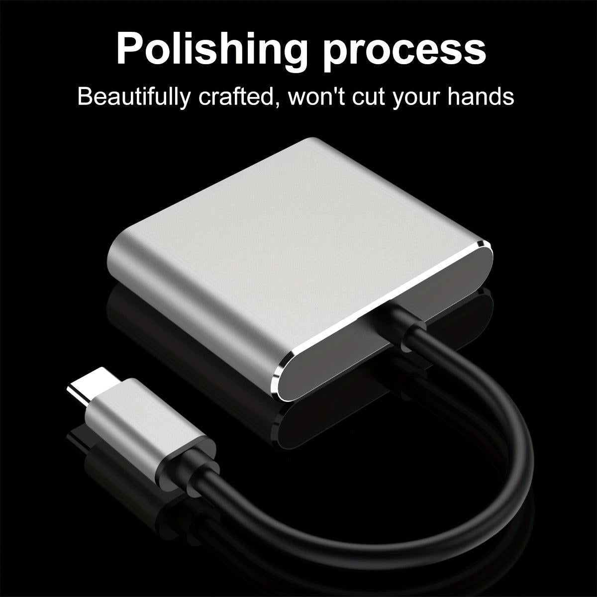 [3-in-1 USB C Hub] 3-in-1 USB C Hub | Thunderbolt 3 to HDTV 4K Output, USB 3.0 Port & 60W PD Charging, Compact Metal USB-C Adapter for MacBook Pro/Air, Galaxy S8/S9, Laptops - Buy online at  Vibe In Cart.