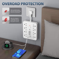 1pc Heavy-Duty Power Strip with 8 AC Outlets (Including Dual USB-Powered sockets), 4 USB-A + 2 USB-C Ports, Individual ON/Off Switches, Overload Protection & Compact Extension Cord - for Home, Office, Gaming, Travel - North A - Buy online at  Vibe In Cart.