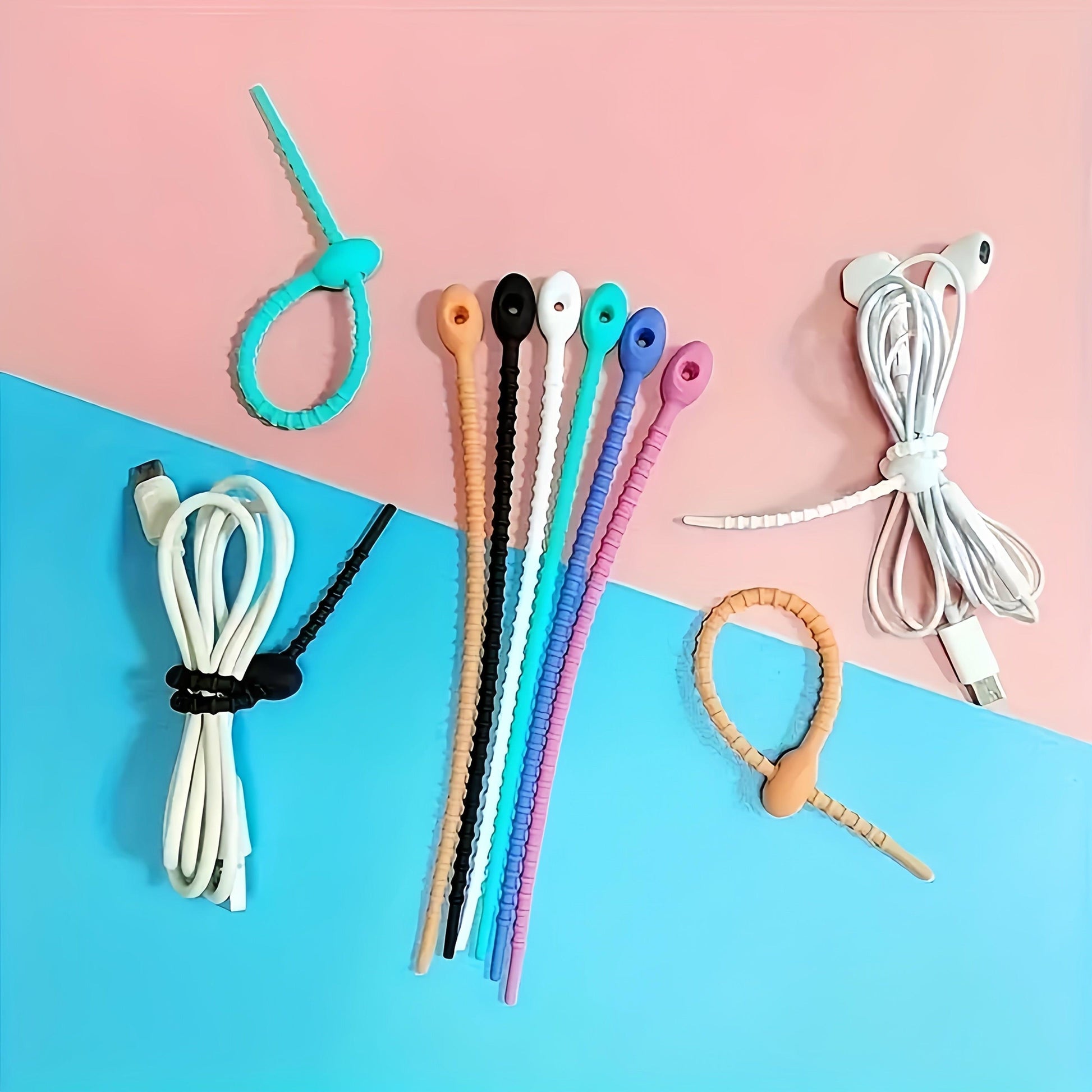 100/150 Pack Silicone Cable Organizers, Reusable Twisted Cord Ties, Multifunctional Zipper Storage Bags for Headphone, Charging Cables, Cord Management Clips - No Battery Required - Buy online at  Vibe In Cart.