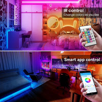 130/25/50/100ft 40/7.5/15/30m LED Strip Lights with App Control Remote, RGB LED 24V Dimmable Sync Color Changing Lights for Bedroom, Home Decor, Music Sync - Buy online at  Vibe In Cart.