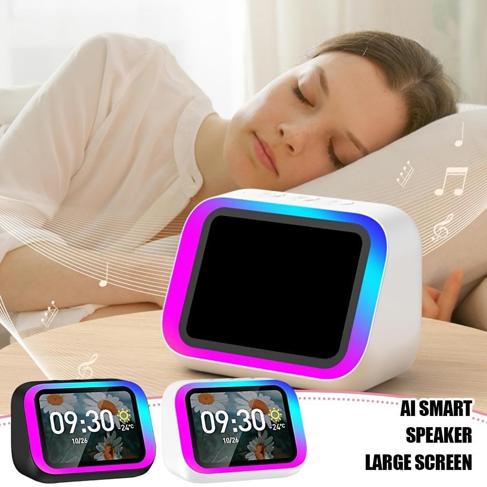 AI Smart Speaker, Smart Alarm Clock with Wireless Speaker & Dynamic RGB Light, Hi-Fi Stereo Sound, HD Smart Display, Answer/Make Call, Voice Assistant, Period Tracker, 2000mAh Battery, Portable Speakers - Charging Bedside Dig - Buy online at  Vibe In Cart.