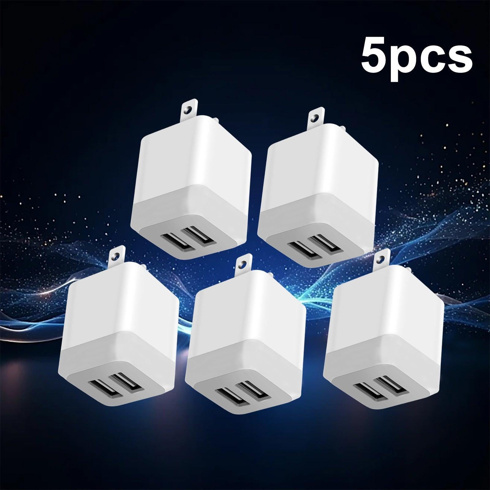 USB Wall Charger, Dual Port Quick Charger Plug Cube for iPhone 15 14 13 12 11 Pro Max 10 SE X 8 7 Plus Power Block Fast Charging Box Brick - Buy online at  Vibe In Cart.