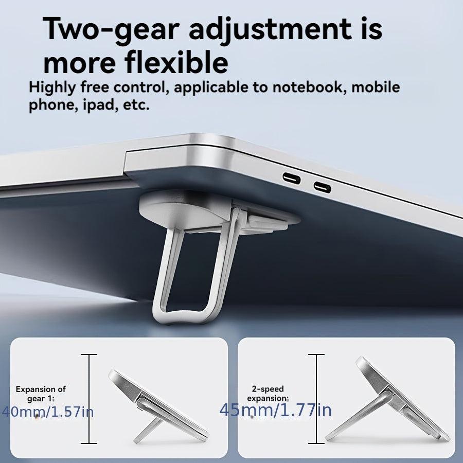 Adjustable Laptop Stand with Heat Sink Cooling System & Base - Portable Height Desk Elevator, Invisible Storage Compatible for Office, Bedside, Travel - Space-Saving Computer Stand for warming issues & Posture - Buy online at  Vibe In Cart.
