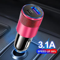 USB Car Charger PD Fast Charging Car Phone Charger with LED Ambient Light Compatible with for iphone, Android, Xiaomi, etc - Buy online at  Vibe In Cart.