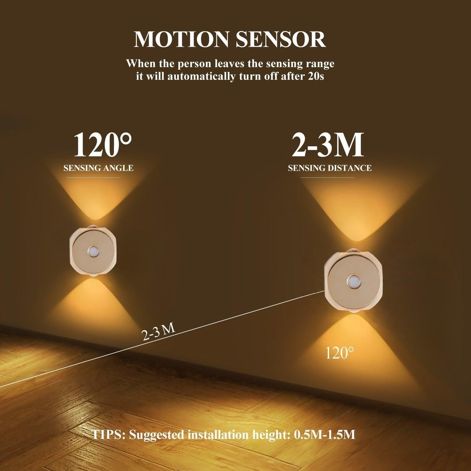1pc Motion Sensor Light with USB Charging, Two-Way Switch, Adjustable Brightness & Color, Battery-Powered (), Freestanding Wall-Mounted Design for Entryway - Buy online at  Vibe In Cart.