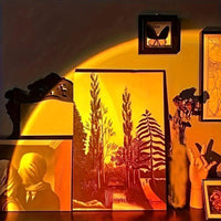 Modern USB- Projector Lamp with Rainbow & Sunset Color Changing Floor/Desk Lamp - USB-Operated Night Light Suitable for Bedroom, Living Room Decor, Romantic Gift, Plug-in Table Light - Buy online at  Vibe In Cart.