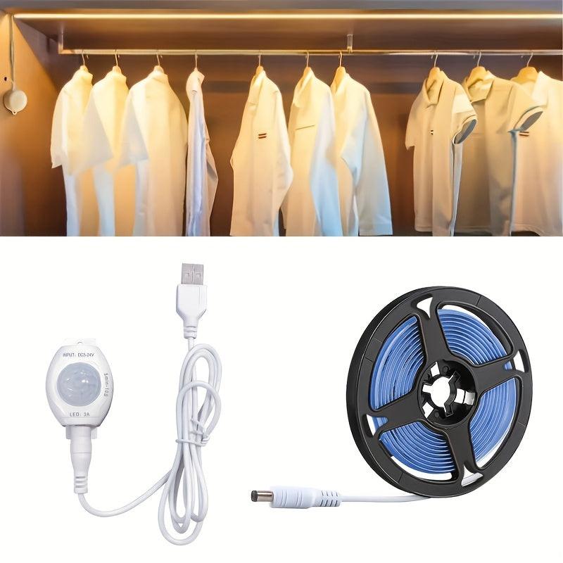 16.4 Feet LED Motion Sensor Light Strip - USB Powered, Self-Adhesive, Floating Bed Light Strip, Flexible White Light Suitable for Bed Edges, Mirrors, Cabinets, And Stairs. - Buy online at  Vibe In Cart.