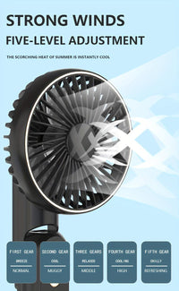 NEW USB charging foldable handheld small fan, can hang neck and desktop, can be handheld, detachable and clean, digital display, five speed adjustment, with power bank function, 4000mAh outdoor small fan - Buy online at  Vibe In Cart.