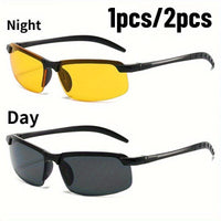 1/2pcs Night Vision Glasses Men Anti-Glare Driving Goggle Half Frame Fashion Glasses for Driver Day And Night Glasses Half Frame Design - Buy online at  Vibe In Cart.