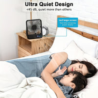 Portable USB Desktop Fan with Battery - Ultra-Quiet 5-Speed Adjustable & 180° Foldable Design, Digital Power Display, Polished Acrylic Finish, Compact for Home, Office, Travel, Air Conditioning, Portable Fan, Home Cooling, M - Buy online at  Vibe In Cart.