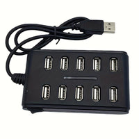 1pc Portable General Purpose Work Home With Switch ABS Plastic Double Row Ten Port USB HUB - Buy online at  Vibe In Cart.