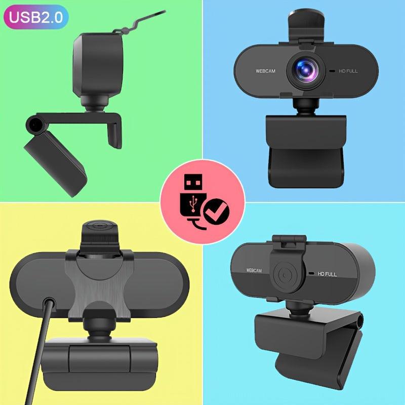 [HD Webcam with Privacy Cover] 1080P Full HD Webcam with Auto-Focus & Privacy Cover | USB Plug-And-Play, Built-In Microphone, for Gaming, Video Conferencing, Laptop & Desktop - Buy online at  Vibe In Cart.