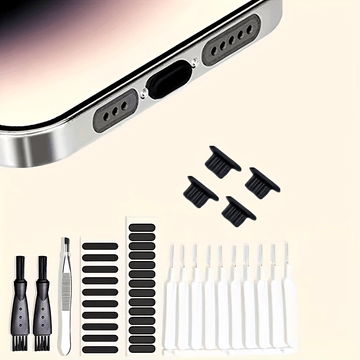iPhone/Type-C Phone Cleaning Maintenance Kit with Dust Plugs, Speaker Protectors, Tweezers, and Keyboard Cleaning Brush - No Battery Required - Buy online at  Vibe In Cart.