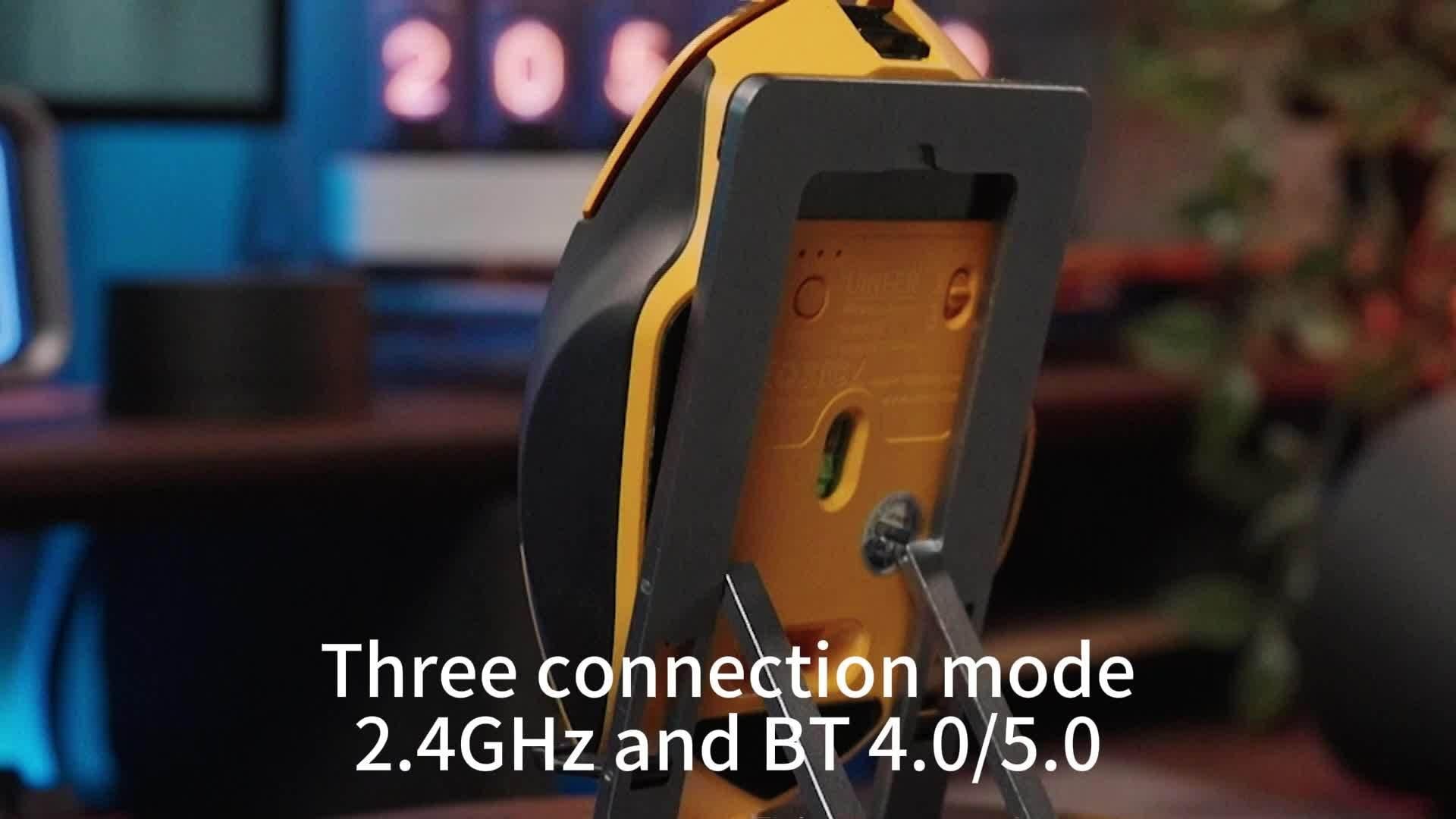 UINEER Yellow Ergonomic Wireless Mouse with 3 Connectivity Modes (BT 4.0/5.0 + USB-A), Rechargeable 18650 Battery, USB-C Charging, Right-Handed Design for Office & Gaming, Office Mouse, Sleek Mouse, Durable Plastic - Buy online at  Vibe In Cart.