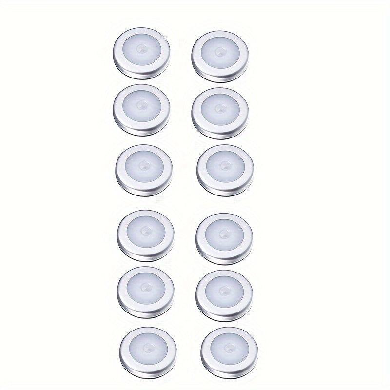 Motion Sensor Battery-Operated LED Puck Lights with Wall Mount