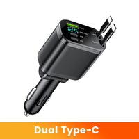 [150W 5-in-1 Car Charger] 5-in-1 150W M4 Foldable Car Charger | Dual Stretch Cable with LED Display, USB-C PD Fast Charging, Multi-Port USB Charging for Android Phones, Travel Adapter for Vehicles - Buy online at  Vibe In Cart.