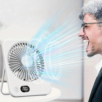 Portable USB Desktop Fan with Battery - Ultra-Quiet 5-Speed Adjustable & 180° Foldable Design, Digital Power Display, Polished Acrylic Finish, Compact for Home, Office, Travel, Air Conditioning, Portable Fan, Home Cooling, M - Buy online at  Vibe In Cart.