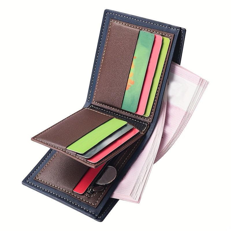 Men's Casual PU Leather Wallet With Card Slots, Zipper Coin Purse, Money Clip Christmas Gift - Buy online at  Vibe In Cart.