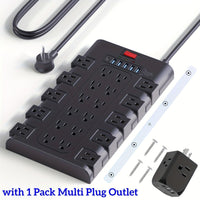28-in-1 Surge Protector Power Strip with 22 Spacious AC Outlets(1875W/15A), 5/4 USB-A, 1/2 Type-C Ports, Control Switch, Overload Protection, Flat Plug Wall Mount, Space-Saving Extension Cord, Desk USB Charging Station for Ho - Buy online at  Vibe In Cart.
