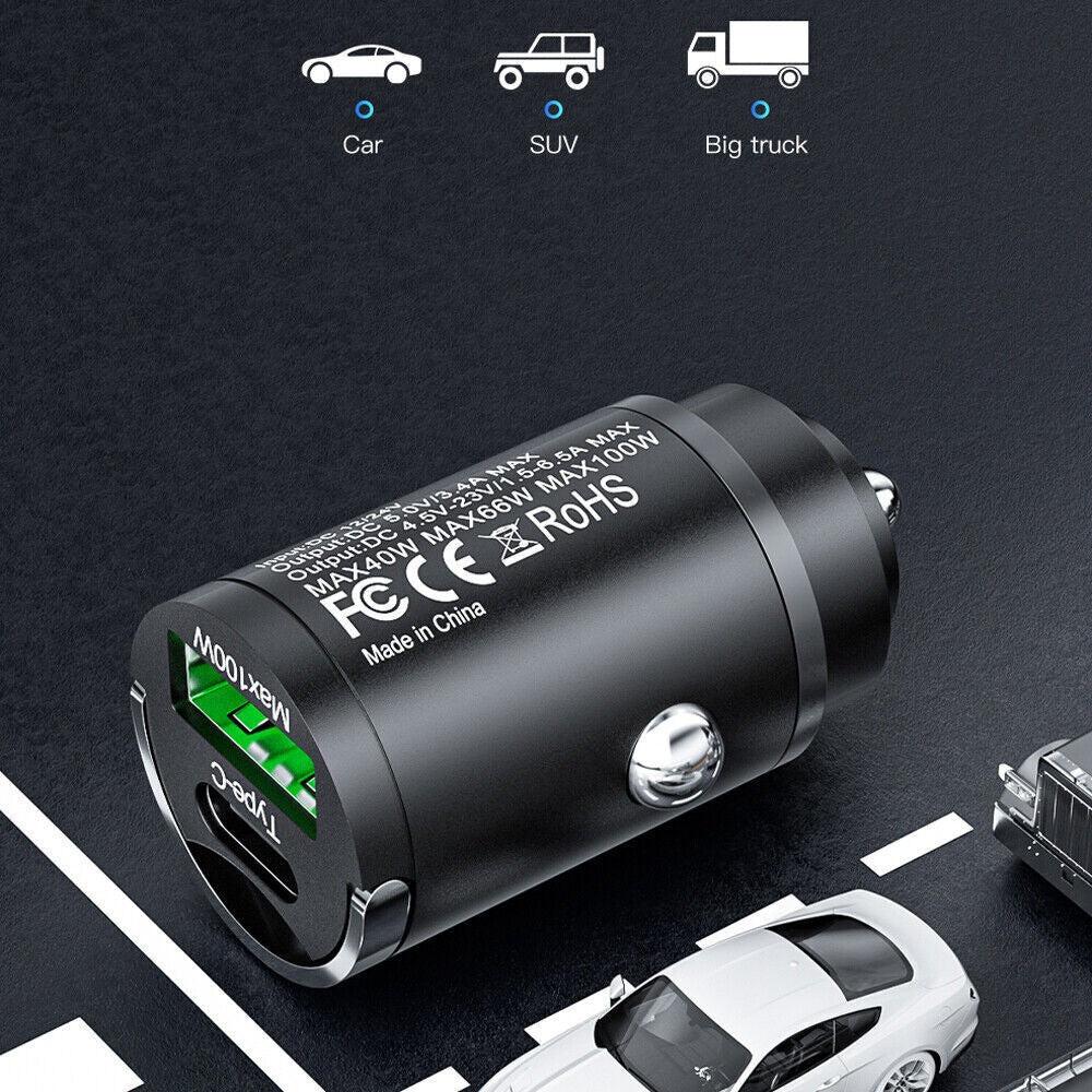 Dual-Port Mini USB Car Charger, Fast Charging, Metal Surface, Male to Female Connector, with Pull Ring Design, Suitable for Smartphones And Devices, Car Power Accessory, No Battery, Ideal for 11 Holiday Birthday Gifts. - Buy online at  Vibe In Cart.