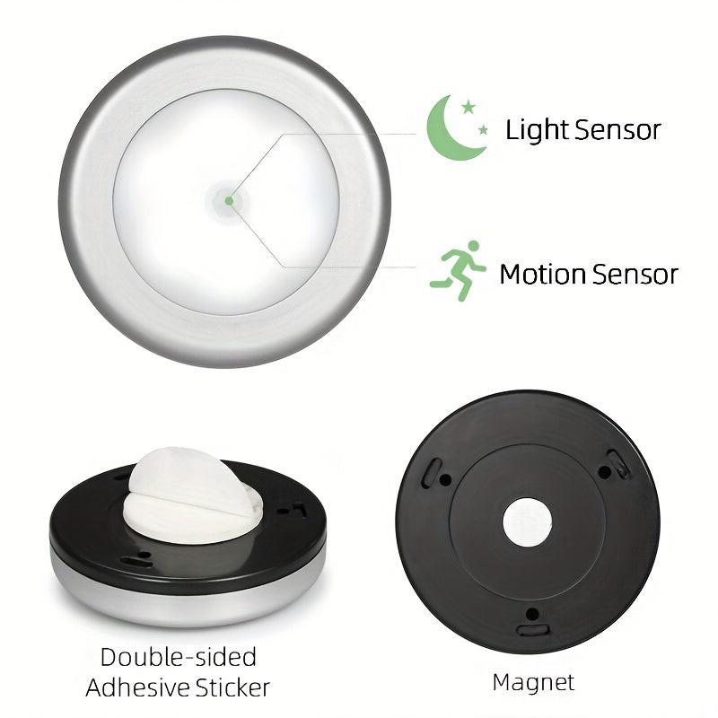 Motion Sensor Puck Lights Available in Sets of 3, 6, 9, Or 12, These Battery-Operated LED Night Lights Are Perfect for Illuminating Stairs, Closets, And Under Cabinets. They Can Be Easily Stuck Anywhere in Your Home, Kitchen, - Buy online at  Vibe In Cart.