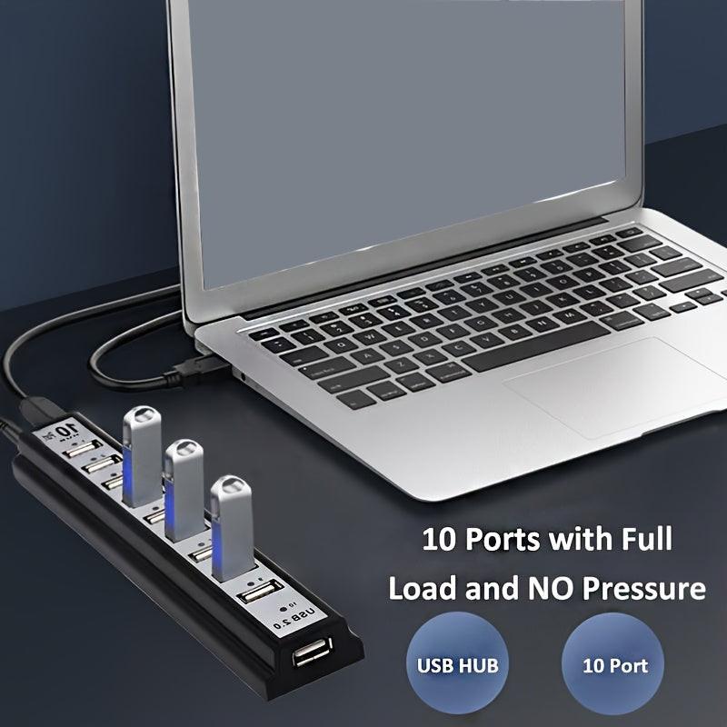 10-Port USB Hub Compatible for PS5/PS4/Xbox/PC/Mac - USB- External USB Adapter with 10 Individual Ports, USB- (No External Power Required), Fast Charging & Data Transfer, Compatible with USB Devices (Laptops, Keyboards, Mice) - Buy online at  Vibe In Cart.