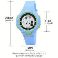 Kids Fashionable Sports Watch | 30m Water Resistance, Glow-in-the-Dark, Digital Display, Rubber Strap, Plastic Case, Button Battery, White Dial - Ideal for Boys and Girls, Perfect for School Supplies - Buy online at  Vibe In Cart.