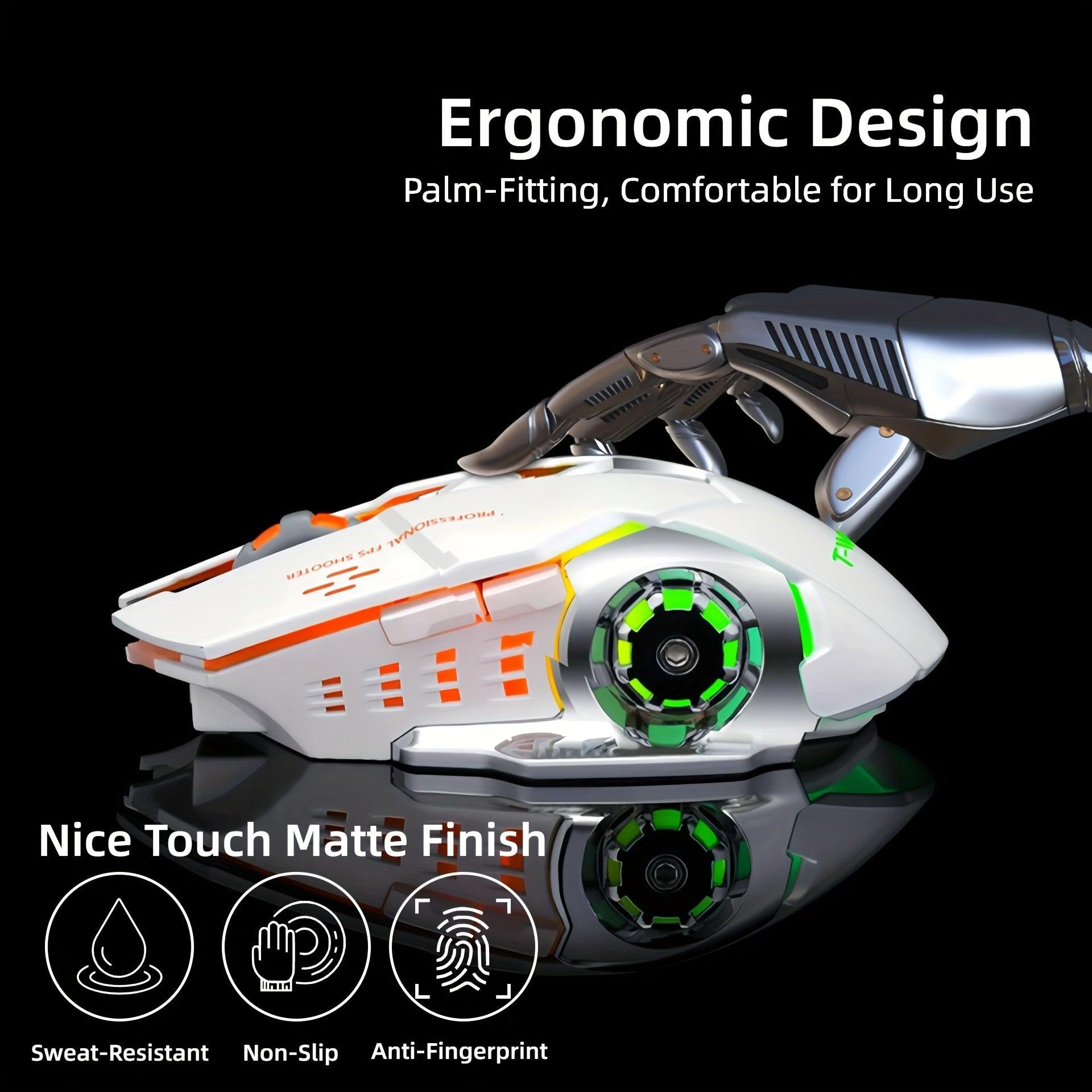 Rechargeable Dual-Mode Mouse- BT+ 2.4G Wireless Mouse, RGB Gaming Mouse, Silent Clicks, Long Battery Life, Ambidextrous Ergonomic Comfort- for Extended Work& Gaming- Computer& Gaming Accessories - Buy online at  Vibe In Cart.