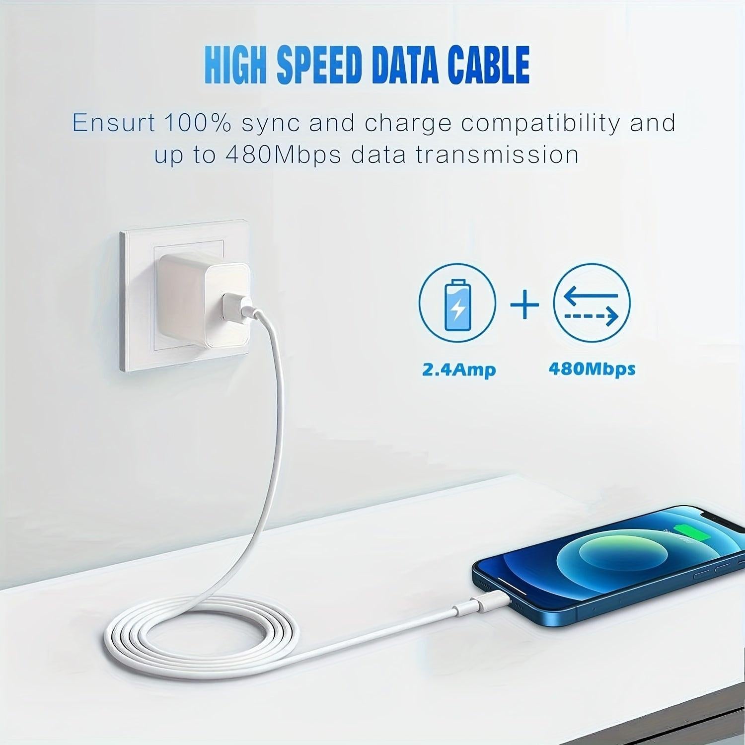 5pcs MFi Certified 6ft Lightning to USB Fast Charging Cables for iPhone 12/11 Pro/11/XS MAX/XR/8/7/6s/6/5S/SE and for iPad Pro Original - Buy online at  Vibe In Cart.