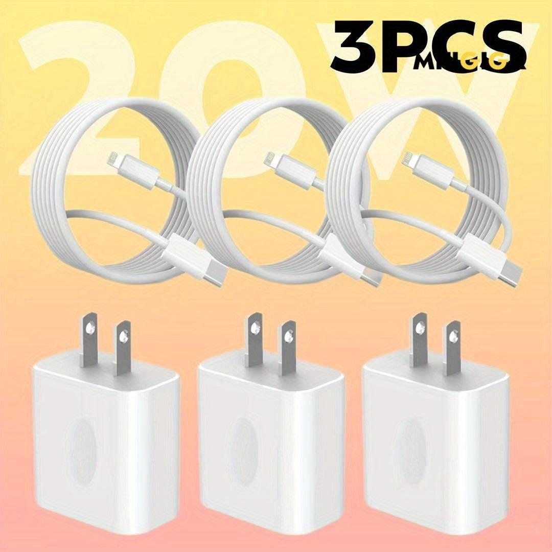 Mfiglgk 2-Pack Fast Charger for Iphone, PD 20W USB-C Quick Wall Charger with Extra Long Cable And Type C to Lightning, Rapid Charging for Iphone 14/Plus/Pro/Pro Max/13/Mini/Pro/Pro Max/12/Mini/Pro/Pro Max/11/Pro Max/Se/X/Xr/X - Buy online at  Vibe In Cart.