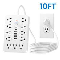 1pc Multi-Functional Surge Protection Power Strip With USB Port - 11 AC Outlets With 4 USB-A Ports And 2 Type-C Ports And Short Cord/5 FT/10 FT Extension Cord - For Office, Study, Home, And School Use - Power Socket With Over - Buy online at  Vibe In Cart.