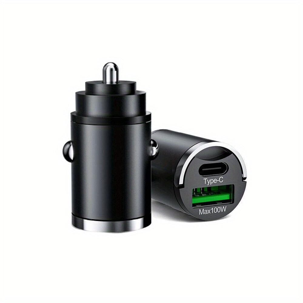 Dual-Port Mini USB Car Charger, Fast Charging, Metal Surface, Male to Female Connector, with Pull Ring Design, Suitable for Smartphones And Devices, Car Power Accessory, No Battery, Ideal for 11 Holiday Birthday Gifts. - Buy online at  Vibe In Cart.
