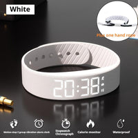 Unisex Digital Watch With Alarm, Pedometer, Timer, Luminous In White