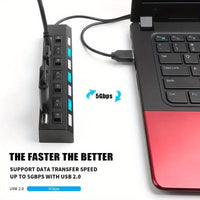 2pcs/1pc High-Speed 4/7 Port USB Splitter Hub, USB 2.0 Hub with Power Supply, Multi-Port Switch Hub Extension Dock, 11.81 Inch Cable - Buy online at  Vibe In Cart.
