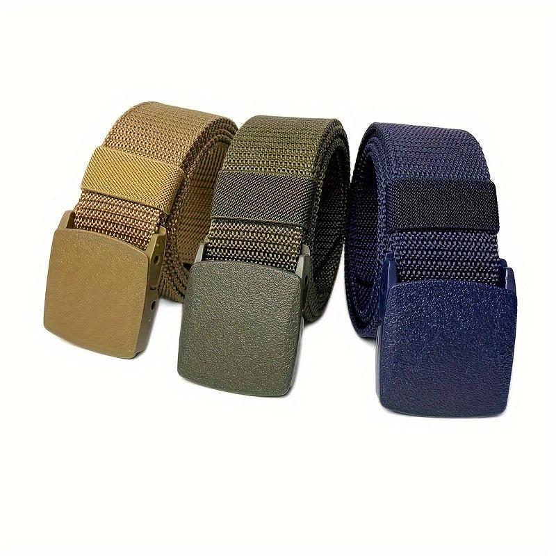 Allergy-Friendly Belts for Men & Women - Versatile Sports & Casual Wear Belts with Metal Buckles, Olive Green, Navy Blue, Black, and More Colors Available, Outdoor Cloth Belts | Adjustable Buckle Belt | Durable Material, Belt - Buy online at  Vibe In Cart.