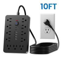 1pc Multi-Functional Surge Protection Power Strip With USB Port - 11 AC Outlets With 4 USB-A Ports And 2 Type-C Ports And Short Cord/5 FT/10 FT Extension Cord - For Office, Study, Home, And School Use - Power Socket With Over - Buy online at  Vibe In Cart.