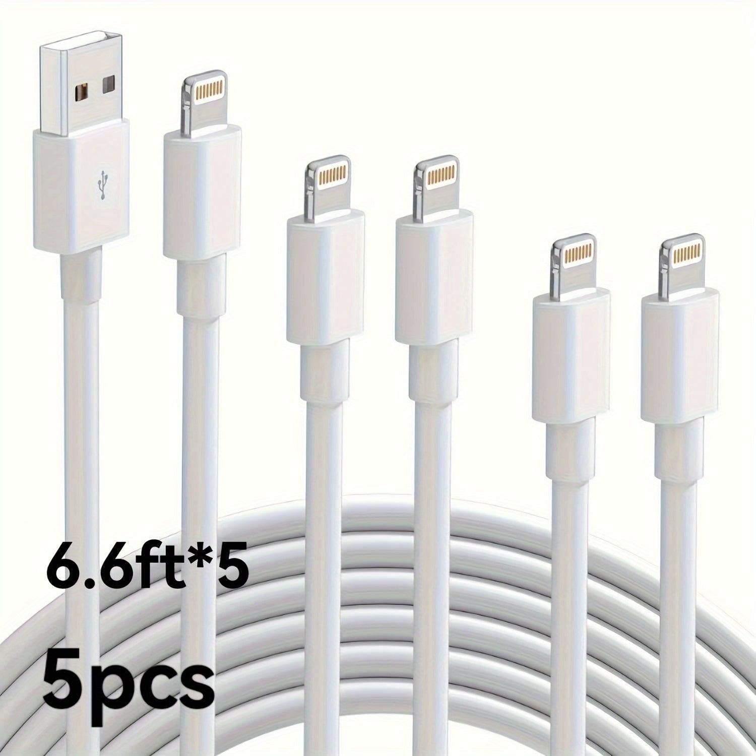 5pcs MFi Certified 6ft Lightning to USB Fast Charging Cables for iPhone 12/11 Pro/11/XS MAX/XR/8/7/6s/6/5S/SE and for iPad Pro Original - Buy online at  Vibe In Cart.