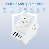 Portable Multifunction 7-in-1 Multi-Plug Outlet Extender with 3 Wide AC Outlets, 2 USB-A Ports and 2 USB-C Ports, Compact Power Strip Outlet Extender for Travel Home Office Dorm Essentials - Buy online at  Vibe In Cart.