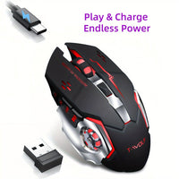 Rechargeable Dual-Mode Mouse- BT+ 2.4G Wireless Mouse, RGB Gaming Mouse, Silent Clicks, Long Battery Life, Ambidextrous Ergonomic Comfort- for Extended Work& Gaming- Computer& Gaming Accessories - Buy online at  Vibe In Cart.
