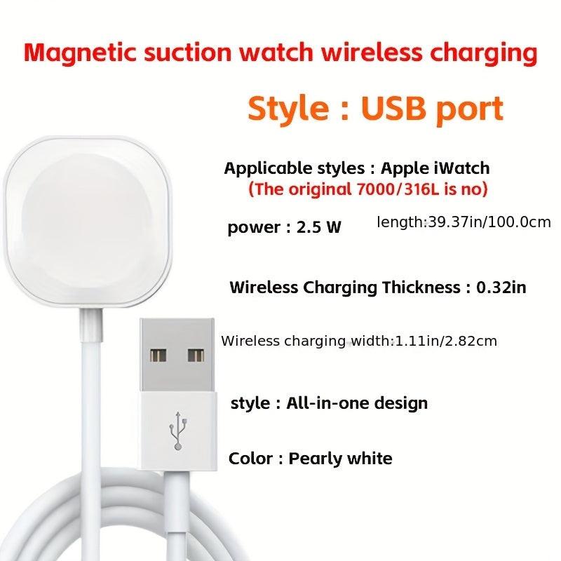 Compatible with Apple Watch 2nd-9th Generation Fast Magnetic Wireless Charging, USB Charging, No Battery, ≤36V Operating Voltage, USB Connector, Magnetic Charger, Wireless Charging, Charging Station, Car Phone Holder, Phone - Buy online at  Vibe In Cart.