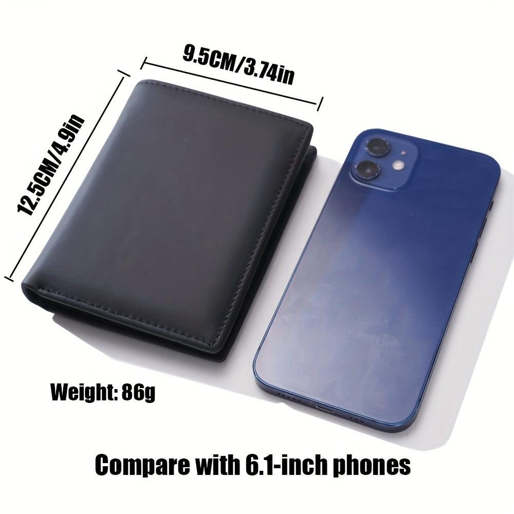 [Genuine Leather Card Holder] Genuine Leather Vintage Thin Vertical Short ID Credit Card Holder Wallet | 1pc for Men & Women, Solid Color, Lining, Non-Braided - Ideal for Thanksgiving, Father's Day, Christmas, Valentine's Day - Buy online at  Vibe In Cart.