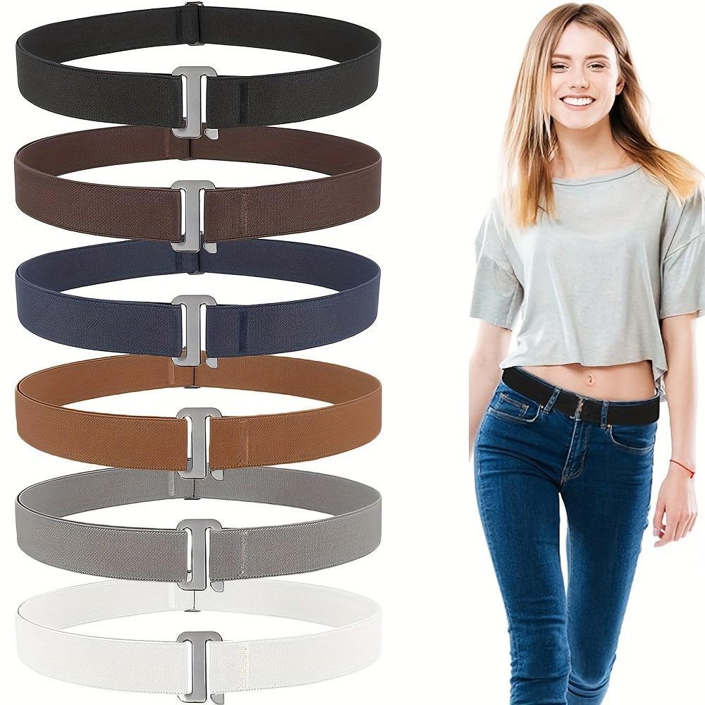 2D Flat, 1pc Women No Show Stretch Belt Invisible Elastic Web Strap Belt with Flat Buckle for Jeans Pants Dresses - Buy online at  Vibe In Cart.