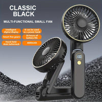 Foldable Handheld USB Fan with 4000mAh Battery and Digital Display