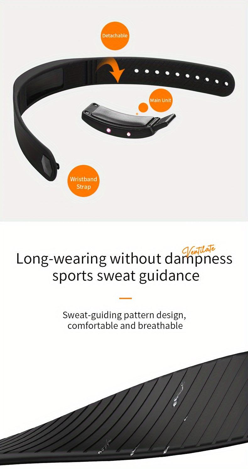 Unisex Digital Watch With Alarm, Pedometer, Timer, Luminous In White