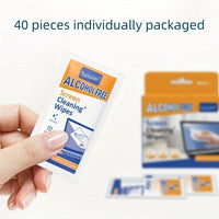 [40 Individually Packed] 40 Individually Packed Cleaning Wipes - 1 Box | Portable LCD Screen Cleaner for Phones, Computers, TVs, Tablets & Laptops | Quick Dust & Stain Removal, No Residue, Home & Office Use - Buy online at  Vibe In Cart.